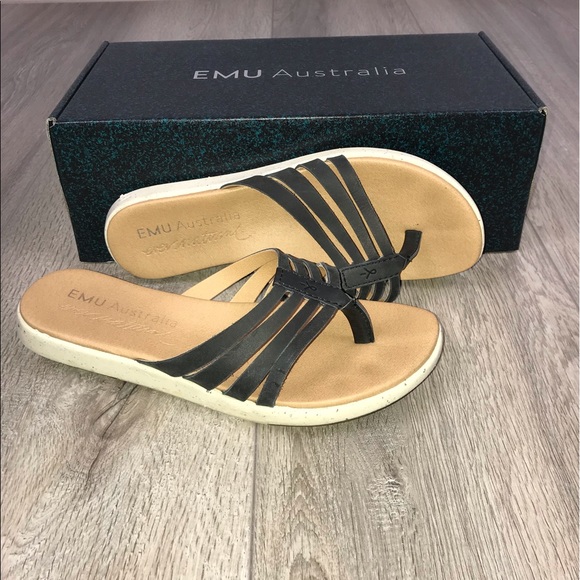 Emu Australia Palmgrove Flat Sandals Size 7 Black - Picture 7 of 11